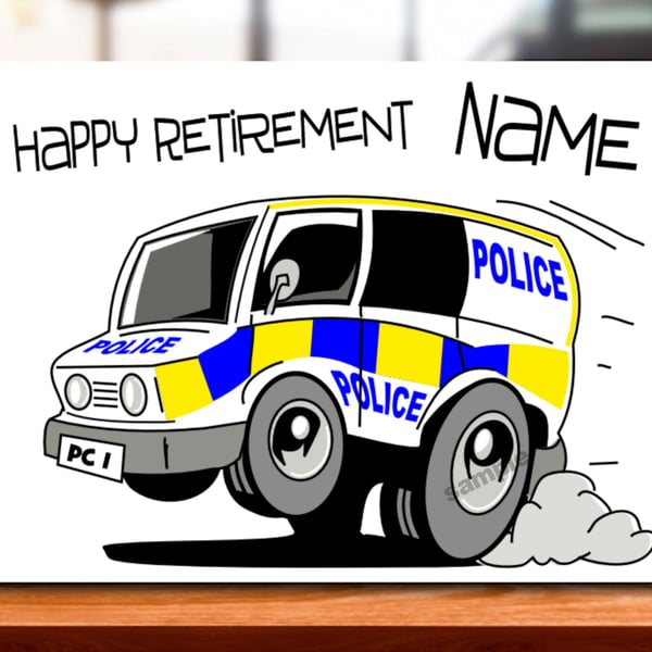 Personalised Police Retirement Card, dad, mum, son, brother, sister