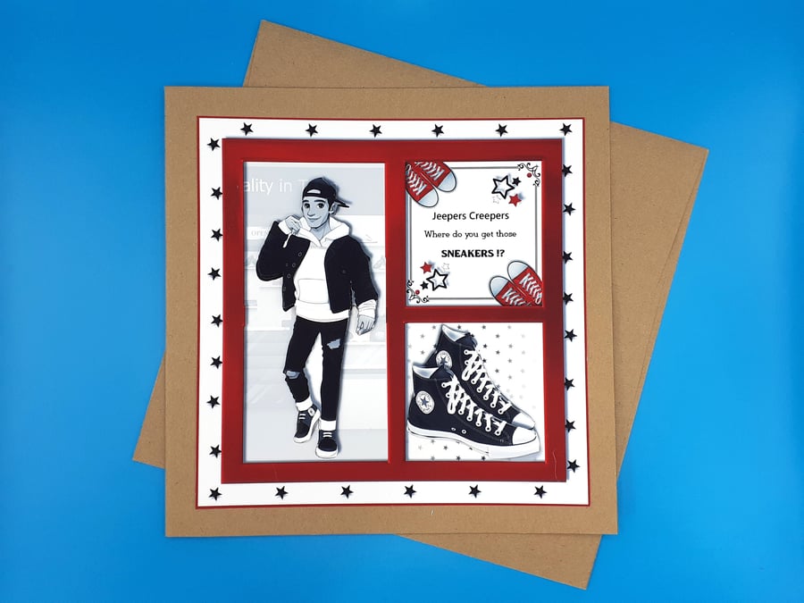 Teenage Boy Birthday Card, Decoupage 