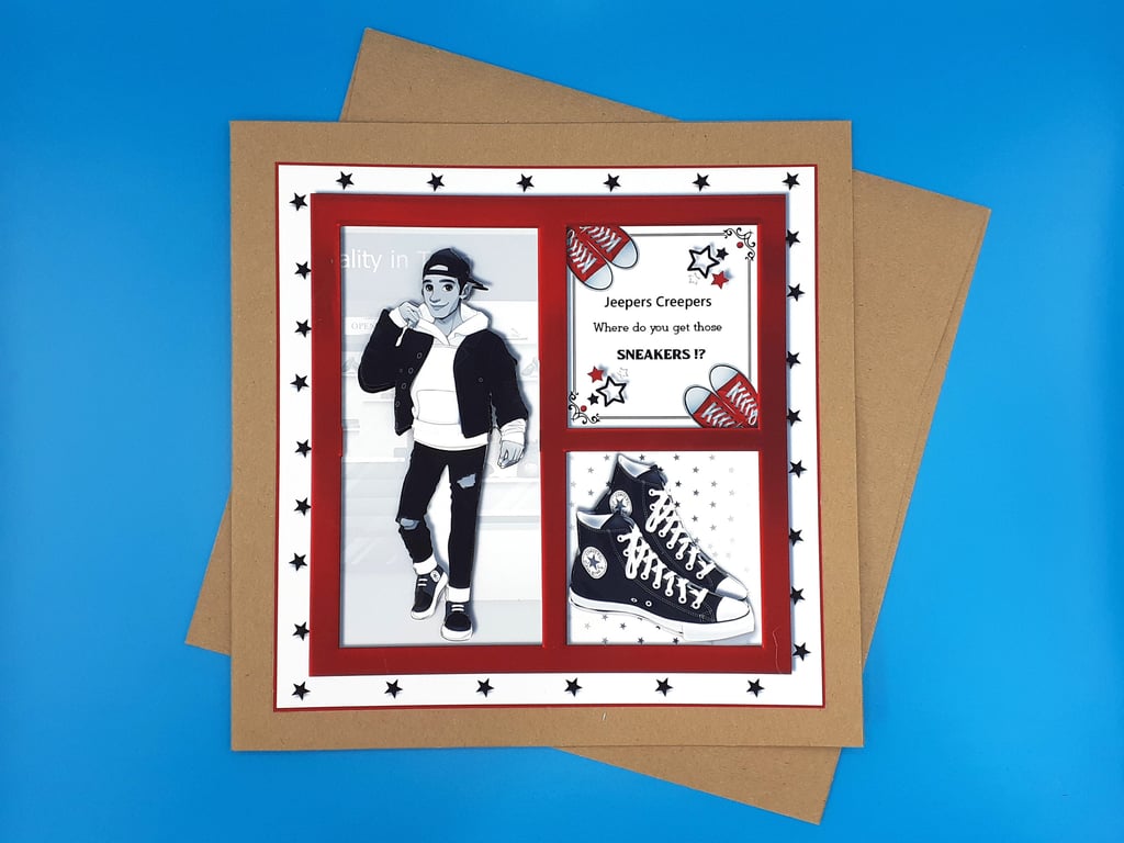 Teenage Boy Birthday Card, Decoupage 