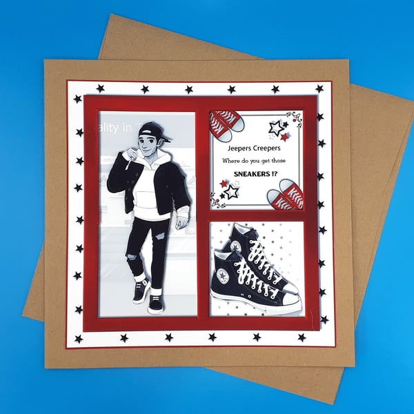 Teenage Boy Birthday Card, Decoupage 