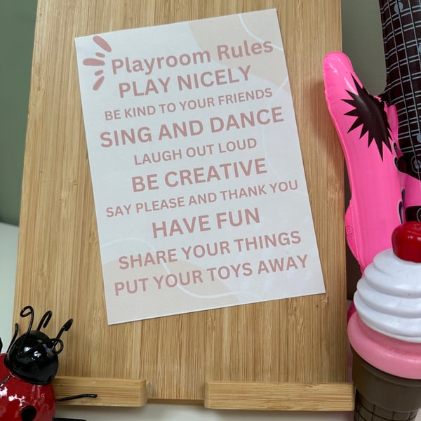 Playroom Rules - Natural