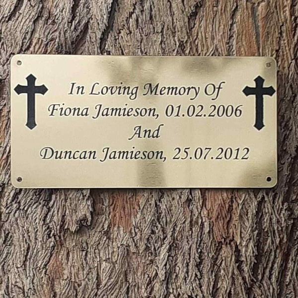 MEMORIAL BENCH TREE DEDICATION PLAQUE ENGRAVED NON RUST NON FADE MEMORIAL PLAQUE