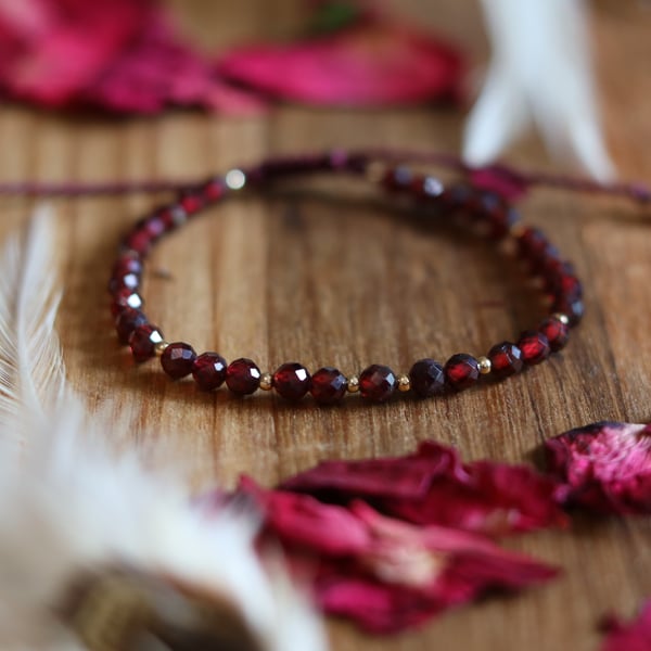 Garnet Intention Bracelet Deep Energy and Strength