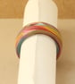 Multicoloured Polymer Clay Band Ring - Psychedelic - Abstract - Size P - Image 4