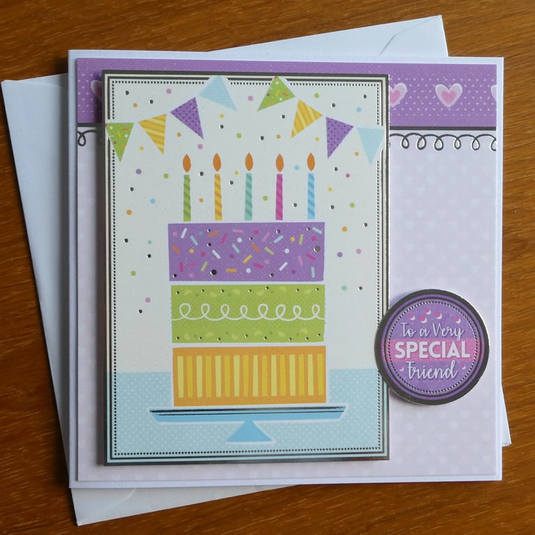 Cake Birthday Card - To A Very Special Friend