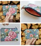 Tote bag with clip-in coin purse matching set blue floral - Image 2