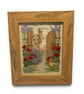 Framed Cross Stitch of Piglet & Duckling Garden Scene for home decoration 