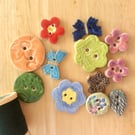 Mixed handmade buttons - butterfly, flower ceramic buttons - Clearance - 2not