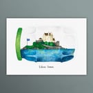 Eilean Donan castle, Loch Duich, Highlands landscapes, A4 giclée art print