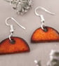 Handmade Orange Ceramic Dangle Earrings, Foraged Bristol Clay - Image 4