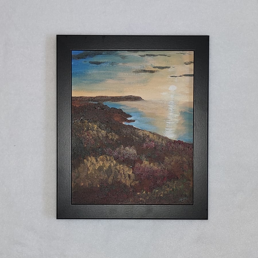 Boulby Cliffs Yorkshire coastline autumn sunrise painting