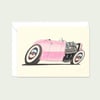 Pink Street Rod Greeting Card - Original Art for a Classic Car Lover