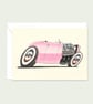 Pink Street Rod Greeting Card: Original Art for a Classic Car Lover (404)