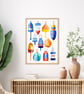 Lobster Buoys Illustrated A4 Art Print - Image 6
