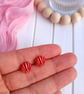 Coral Red Seashell Stud Earrings, Coastal Jewellery, Accessories & Gifts - Image 6
