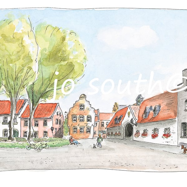 Am Stiftsplatz, Kaiserswerth., Germany - Limited Edition Art Print