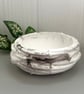 White and Brown Marble Effect Twisted Edge Decorative Bowl – Handmade Home Decor - Image 1