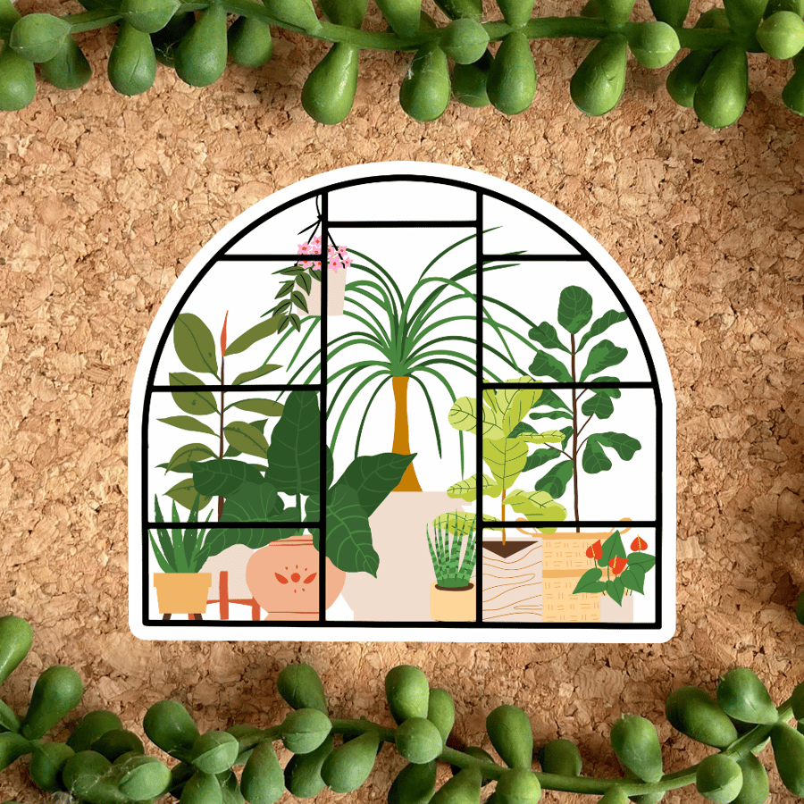 Arched Greenhouse Large Glossy Sticker