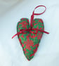 Christmas Traditional Fabric Hanging Heart one pair. - Image 3