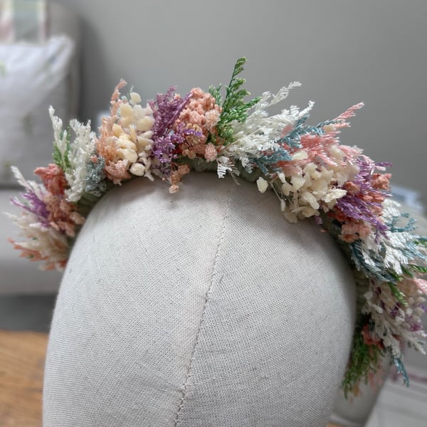Pretty Pastels Dried Flower Crown 