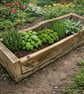 Rustic Solid Wooden plant Herb Trough Planter 60cm - Image 3