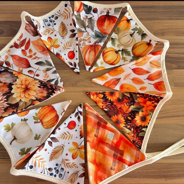 Autumnal Fabric Bunting 