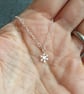 Sterling silver snowflake pendant, Tiny festive necklace - Image 2