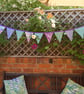 Bunting; vintage feel in tones of purple and turquoise
