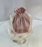Pink Velvet drawstring pouch, Potli bag with tassel trim.  - Image 2