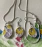 Handmade Earrings and Necklace Set, Unique Jewellery, Broken Ceramic - Image 4