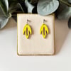 Yellow Laser Cut Tulip Flower Earrings  