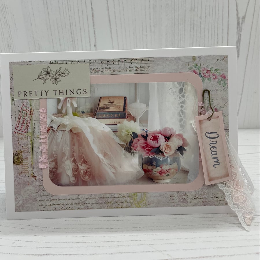 Greeting Card - Pretty Things Dream by Carolee Crafts -   C16