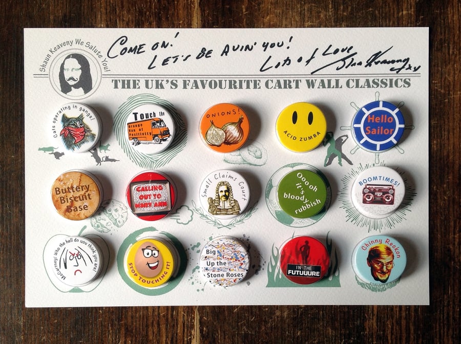 Limited Edition Signed Shaun Keaveny Cart Wall Badge Art Piece. A4. 