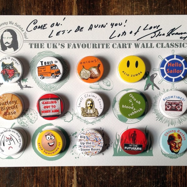 Limited Edition Signed Shaun Keaveny Cart Wall Badge Art Piece. A4. 