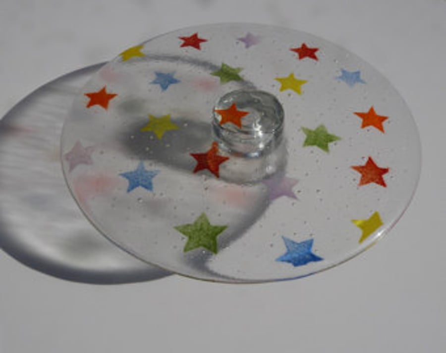 Fused Glass Rainbow Star Cakestand