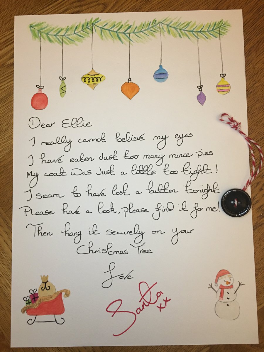 Santa's Lost Button Letter, Personalised Letter, Santa