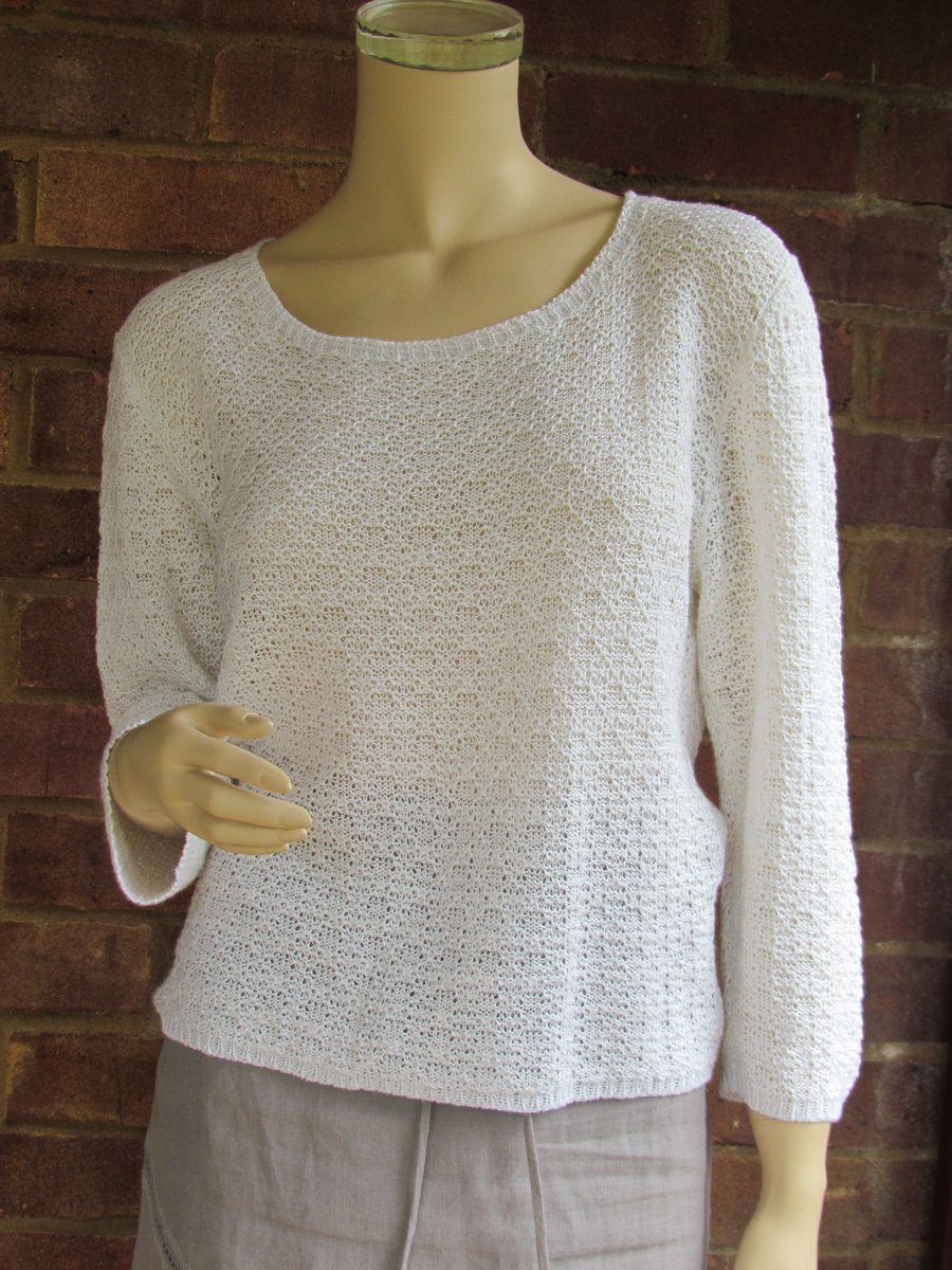 XMAS PRICE Tuck Lace Top in Linen