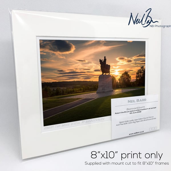 Robert the Bruce statue Bannockburn Stirling - A5 (10" x 8") Unframed Print