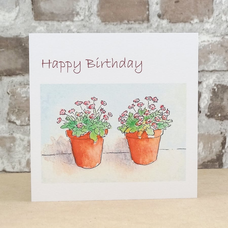 Birthday Card Flower Pots