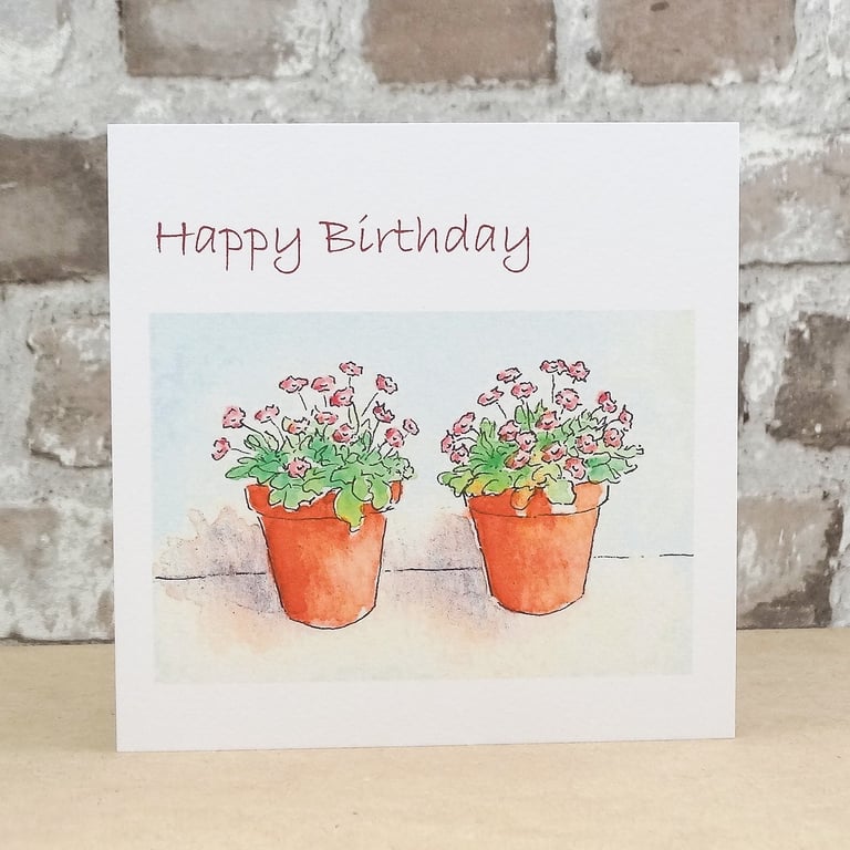 Birthday Card Flower Pots