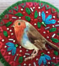 Hand Embroidered Christmas Robin Brooch - Image 2
