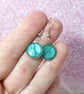 Turquoise blue dangle earrings, comfortable drop earrings for women, two sizes - Image 3