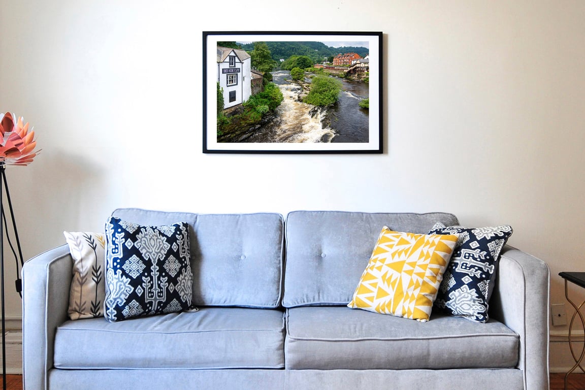 Llangollen white water rapids print – River Dee, Wales wall art