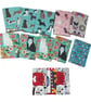 Card wallet in cat and dog print, cotton credit card pouch, fabric pets gift car - Image 1