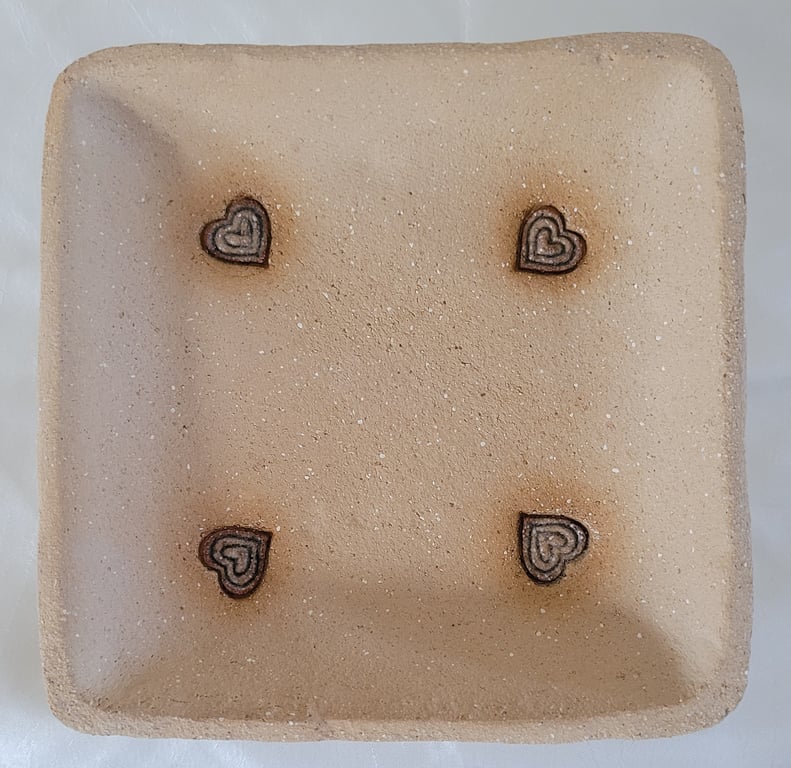 Rustic heart embossed dish