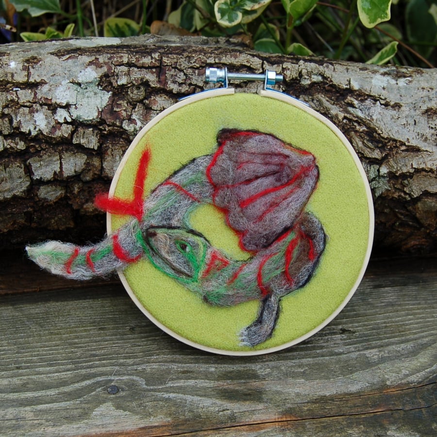 Seconds Sunday needle felt Dragon, wool art, Folksy