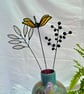 Stained Glass Flower - Handmade 3D Yellow Clematis
