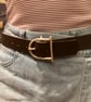 1.25" Width Brown Leather Belt - hole punched at 28 - 32 inches - FREE UK SHIP - Image 1