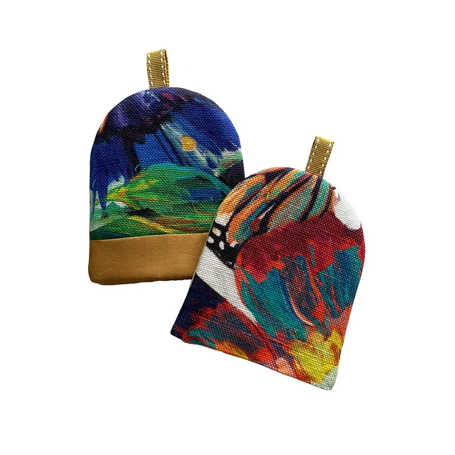Abstract Egg Cosies: Colourful Egg Warmers, Kitchen Gift