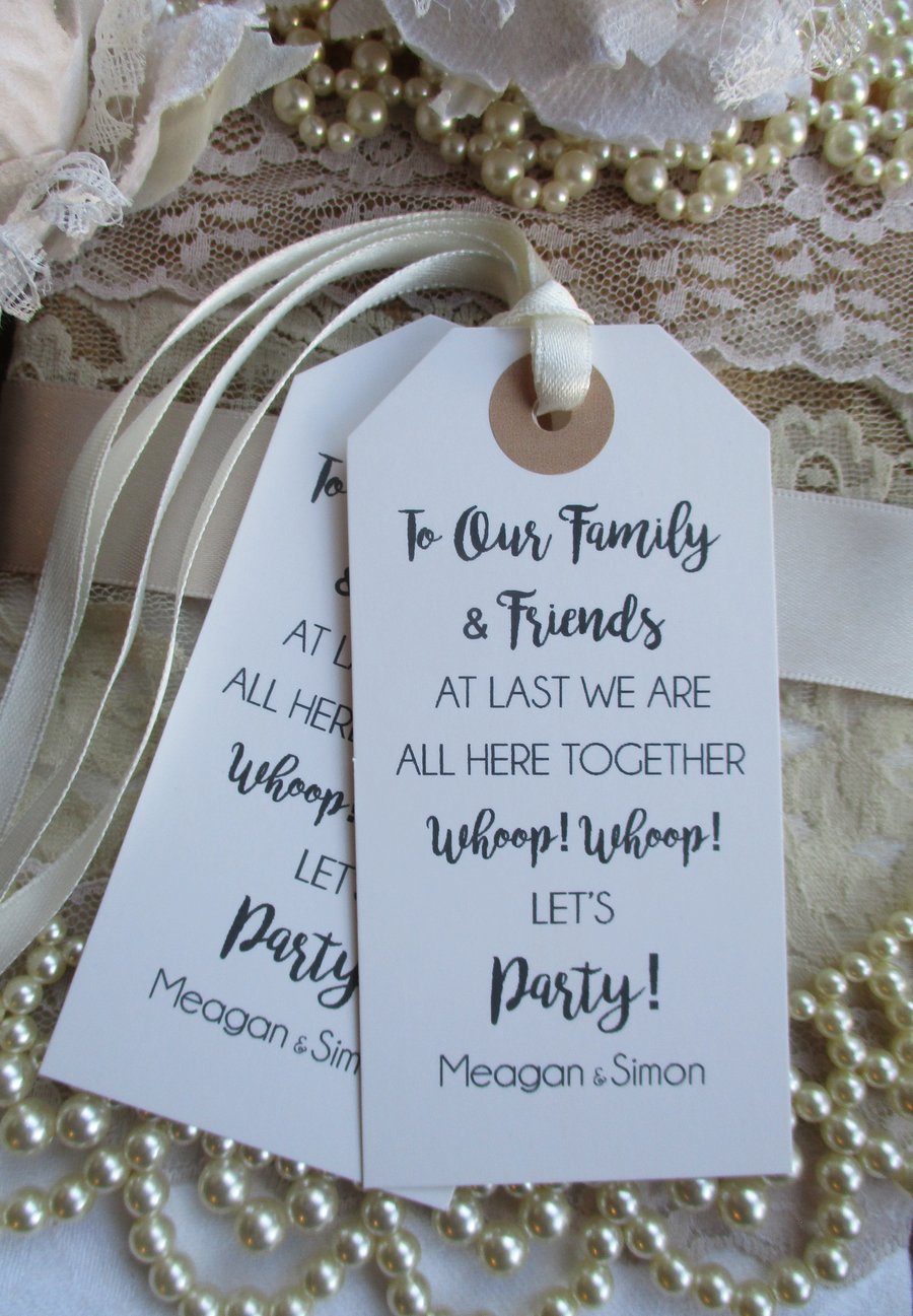 Whoop! Whoop! Family and Friend Let's Party Celebration Personalized Fun Favour